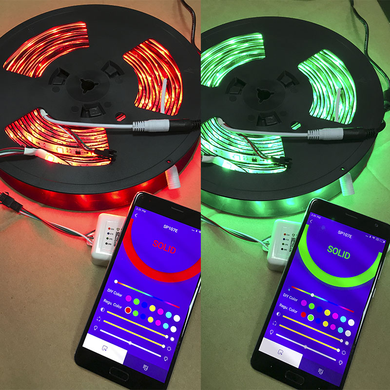 DC5-24V SP107E Wireless Bluetooth SPI Music Spectrum Controller For Addressable WS2812B SK6812 LED Strip Lights DC5-24V SP107E Wireless Bluetooth SPI Music Spectrum Controller For Addressable WS2812B SK6812 LED Strip Lights
